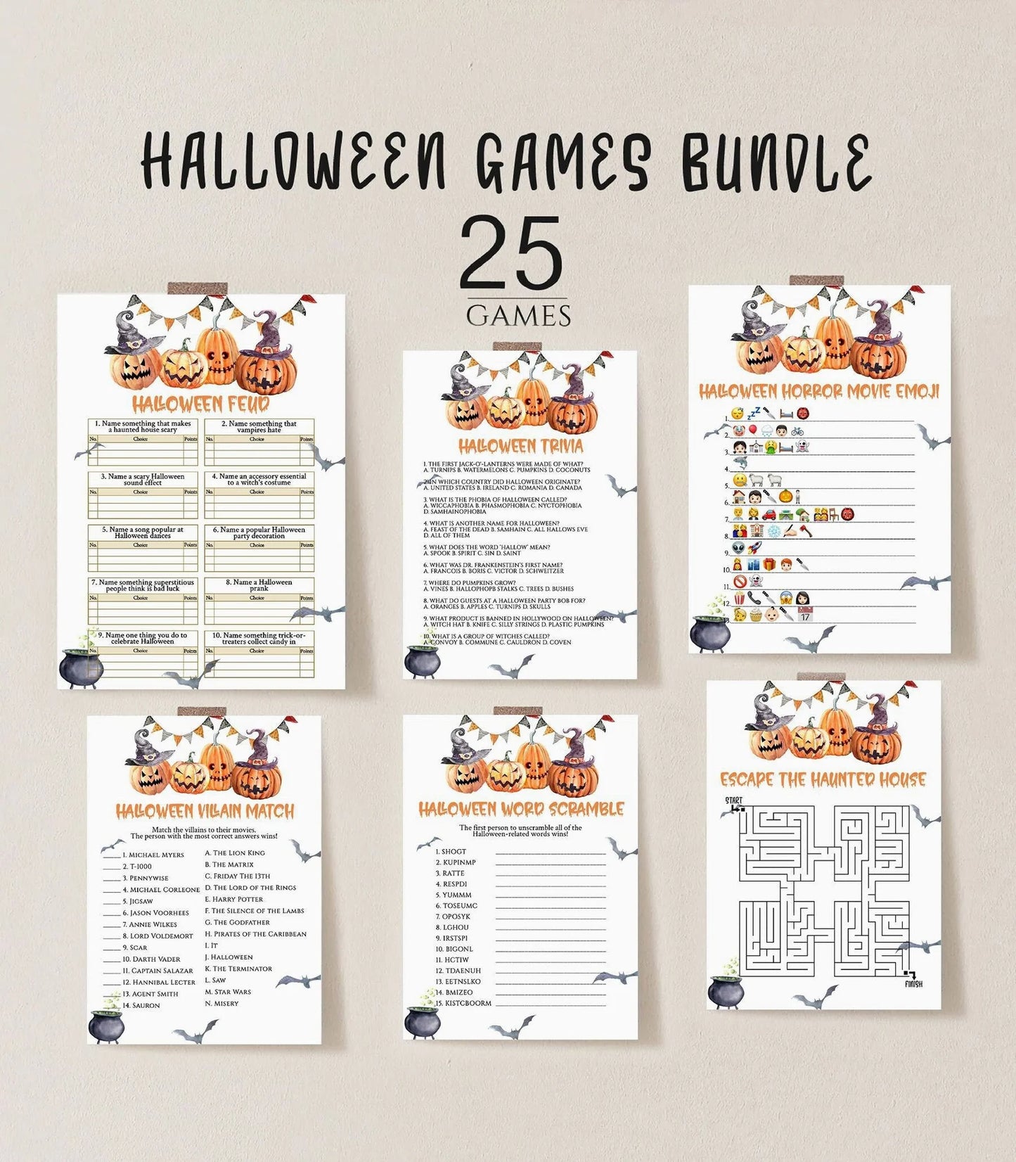 Halloween Party Games Bundle