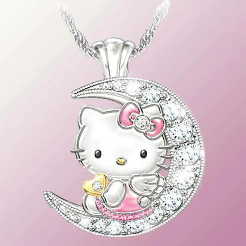 Hello Kitty and Moon Necklace