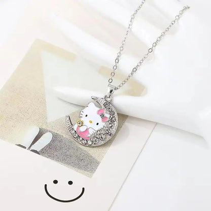 Hello Kitty and Moon Necklace