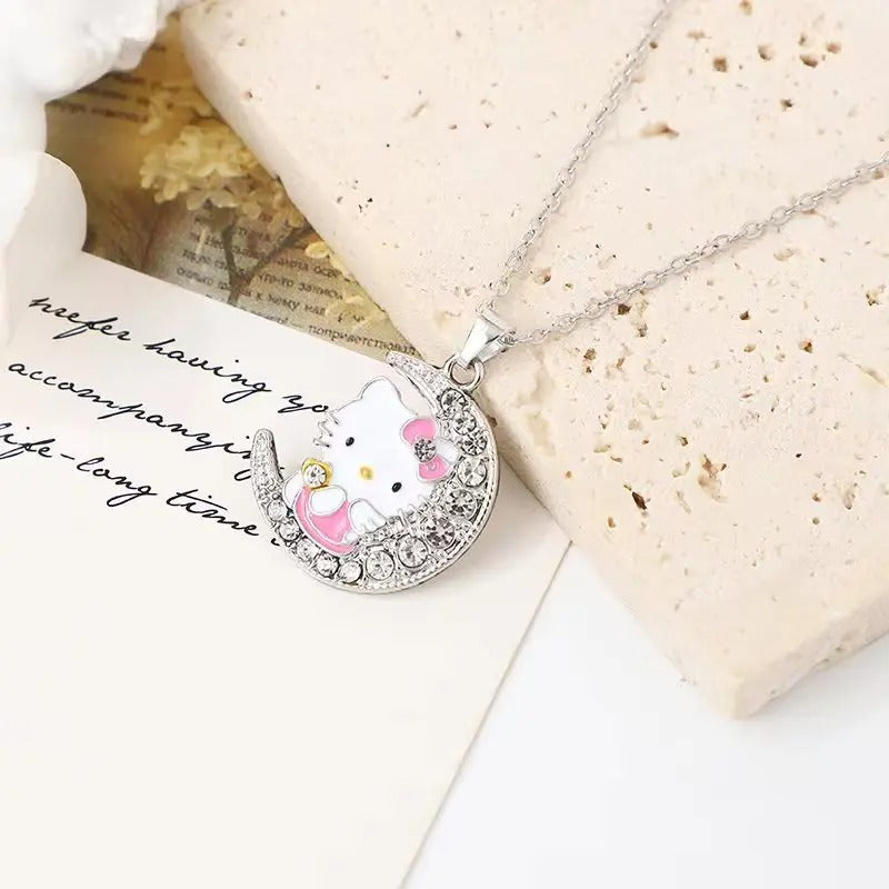 Hello Kitty and Moon Necklace
